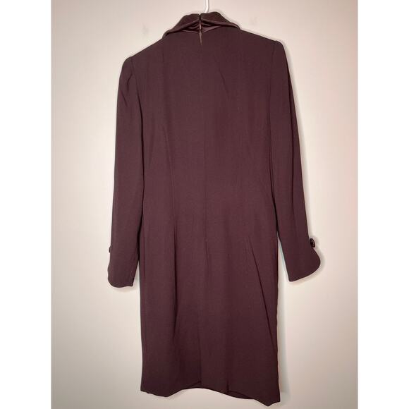 1960s Travilla Chocolate Brown Monroe Quilted Hollywood Tuxedo Blazer Dress M - Picture 7 of 7